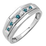 DazzlingRock Collection Men's Engagement Wedding Ring 11 Sterling-Silver