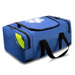 Primacare KB-4135-B First Responder Bag for Trauma, Professional Compartment Kit Carrier for Emergency Medical Supplies, Blue, 22x14x5 inches