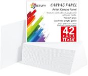 Simetufy Canvas Boards 11 x 14 inch 42 Pack Painting Canvas- Gesso Primed Acid-Free 100% Cotton Canvas Panels Canvases for Acrylics Oil Watercolor Tempera Paints