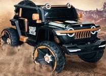 Wishmaster Big Size Driving EV Jeep for 1, 2, 3, 4, 5, 6, 7, 8, 9, 10 Years | Remote + Steering + Mobile App Control | Kids Jeeps | Most Gifted Jeeps (Big Size 1166 Jeep [1-10 Year Kids], Black)
