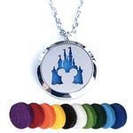 FIKA Mickey Mouse Aromatherapy Essential Oils Necklace Pendant Air Freshener Locket Pads Included (Magic Kingdom)