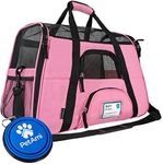 PetAmi Premium Airline Approved Soft-Sided Pet Travel Carrier | Ideal for Small - Medium Sized Cats, Dogs, and Pets | Ventilated, Comfortable Design with Safety Features (Large, Pink)
