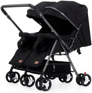 Lightweight Double Stroller, Foldable Lightweight Twin Stroller for Airplane with One-Click Fold, Toddler Stroller with Adjustable Backrest & Canopy, Large Storage, Large Seat Area, Steel Frame
