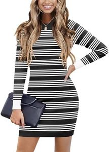 Beyove Womens Sweater Dress Long Sleeve Knit Bodycon Dress Fashion 2023 Slim Fit Stretch Mini Dress XS-XXL