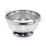 5-Quart Stainless Steel Colander with Handle | Versatile Kitchen Food Strainer for Pasta, Spaghetti, Fruits, and Vegetables | Pot Drainer and Sifter Strainer Bowl