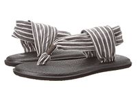 Sanuk Women's Yoga Sling, Large, Charcoal/Natural Stripes, 7