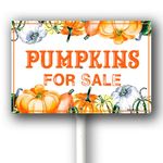 Horienteeon Pumpkins For Sale Sign With Stake Pumpkins Yard Sign 8x12inch Autumn Harvest Pumpkin Thanksgiving Holiday Party Garden Aluminum Lawn For Halloween Outdoor Decor