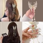 2Pcs Metal Butterfly Hair Claw Clips for thick hair, Large Flower Nonslip Hair Pins Hair Accessories for Women Girls 085-2PCS#10