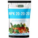 GACIL® NPK 20-20-20 Water Soluble Fertilizers for Plants Growth | Enhance root growth | Important nutrients like Nitrogen Potash and Phosphurus for Flowering and Plant Growth (800)