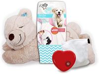 ALL FOR PAWS Dog Heartbeat Toy,Dog Sleep Aid Warm Comfort Toys,Dog Stuffed Animals,Dog Anxiety Relief Plush Toys for Small Dogs (Beige Bear(Heartbeat + Warm Bag))