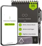 Rocketbook Mini Reusable Smart Notepad, Pocket Size On-The-Go Notebook, 3.5x5.5, Black (Pack of 1)