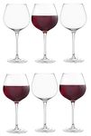 VILON Italian Premium Balloon Red White Or Brandy Premium Crytal Clear Wine Glasses | 650 ML Ideal for Champagne, Cocktail Party Whisky Glass | Transparent | Set of 6