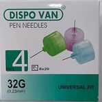 Dispovan Insulin Pen Needles, Universal Size, 100 Pcs