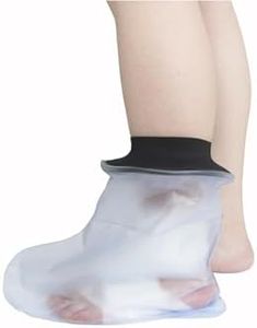 HKF HO KI HO Waterproof Foot Cast Cover for Shower,Waterproof Cast Protector,Reusable Watertight Wound Bandage Sleeve Dressing Bag Covers for Foot, Ankle, Toe, Heel, Instep (Black)