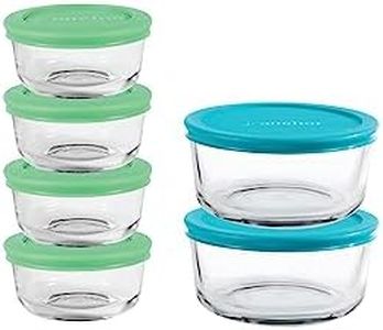 Anchor Hocking SnugFit Food Storage containers, Medium, Mixed Blue