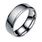 Surgical Steel Promise Rings for Best Friends, 6MM Comfort fit Promise Ring for Men Women Silver Size Z 1/2