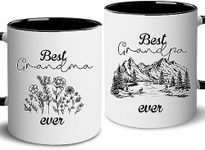 BSQUIELE Grandma Grandpa Gifts Set - Best Grandma Grandpa 2024 Mug - Mothers Day, Fathers Day Mug For Grandparents - Christmas, Birthday, Baby Pregnancy Announcement Gifts For Grandparents 11OZ