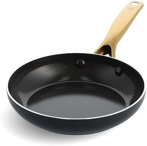 Blue Diamond Gold 8" Frying Pan Skillet Ceramic Nonstick, PFOA Free, Induction, Black