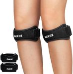 Rakiie Knee Strap, Silicon Knee Brace for Precise Compression, Non-Slip Patella Tnedon Support Strap, 2 Pack Patella Knee Strap for Men Women, Knee Support Band for Running, Weightlifting, Basketball