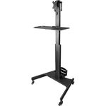 StarTech.com Mobile Workstation Cart with Monitor Mount, CPU/PC Holder, Keyboard Tray - Ergonomic Height Adjustable Desktop Computer Cart - Rolling Mobile Standing Workstation on Wheels (WKSTNCART)