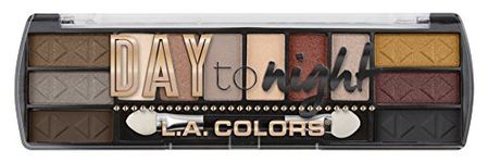 L.A. COLORS Day to Night 12 Color Eyeshadow, Sundown (Multicolor), 8 g Matte & Shimmery Finish