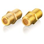 SEBSON Satellite Adapter Set - 2x F-Socket to F-Socket - Satellite Cable Joiner - Coaxial Cable Extender - Aerial Connectors Set - Coupler Gold Plated