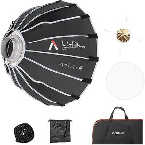 Aputure Light Dome Mini III 2ft/60cm Compact Quick-Folding Circular Bowens Mount Softbox with Flat-Pack Design for Amaran 150c 300c COB 60d/x S, 100d/x S, 200d/x S, LS C300dII, LS 600c Pro