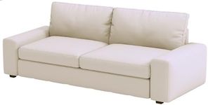 The Durable Polyester KIVIK Three Seat (Not Loveseat) Sofa Cover Replacement is Custom Made for IKEA Kivik 3 Seater Sofa Slipcover Only. (Polyester Beige)