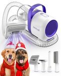 oneisall Dog Vacuum Brush for Shedding Grooming & 4 pcs Pet Grooming Vacuum Tools, 1.5L Dog Hair Vacuum Dog Brush, Pet Hair Remover, Pet Supplies for Home Cleaning(Purple)