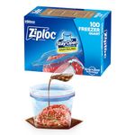 Ziploc Freezer Bags with New Grip 'n Seal Technology, Quart, 100 Count (316963)