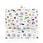 Football Wrapping Paper, Soccer Football Soccer Shoes Goal Gift Wrapping Paper 4 Sheets 50x70 cm per Sheet, Birthday Gift Wrap for Boys Kids Men Football Lover Birthday Holiday