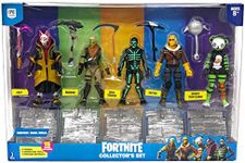 Fortnite Action Figures 15 Piece Collectors Set - 5 Character Figures, 5 Harvest Tools, 5 Building Materials - Spooky Team Leade