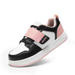 DREAM PAIRS Boys Girls Sneaker Low Top Basketball Shoes Kids LilLegends Walking Shoes for Sport Outdoor School,Size 2 Little Kid,Black/White/Pink,SDFS2420K