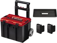 Einhell E-Case L Tool Storage Case With Wheels And Telescopic Handle - Power Tool Box, Stackable, Lockable, Protective Storage And Transport Of Tools And Accessories