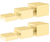 Red Co. Set of 3 Glossy Gold Acrylic Cube Display Nesting Risers with Hollow Bottoms - 2 Pack