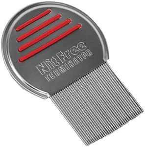 Nit Free Terminator Lice Comb - Professional Stainless Steel Comb for Effective Head Lice Treatment (Color May Vary) (Pack of 1)