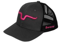 Öwney Hats for Men & Women – Elegant Design Adjustable Ponytail Cap for Women| nouvelles casquettes Pour Hommes et Femmes (Grey with Pink Logo)