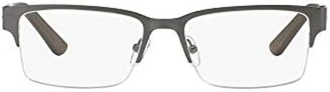 A|X ARMANI EXCHANGE Men's AX1014 Rectangular Prescription Eyewear Frames, Gunmetal/Demo Lens, 53 mm