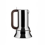 Alessi 9090/3 3-Cup Espresso Coffee Maker in 18/10 Stainless Steel Mirror Polished with Magnetic Heat Diffusing Bottom, Silver