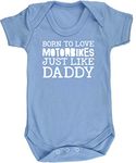 Hippowarehouse Born to love motorbikes just like daddy baby vest bodysuit (short sleeve) boys girls