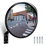 Panoramic Traffic Wing Mirror, Parabolic Mirror, Observation Mirror, Convex Mirror, 30 cm, for Street and Garage Mirror