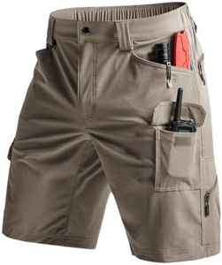 Moosehill Men's Hiking Cargo Shorts Quick Dry Work Shorts for Men Casual Tactical with 7 Pockets Waterproof No Belt