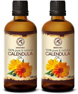 Calendula Oil 200ml - 100% Pure & Natural - Marigold Oil - Benefits for Skin - Hair - Face - Body - Great for Massage - 2x100ml Glass Bottle