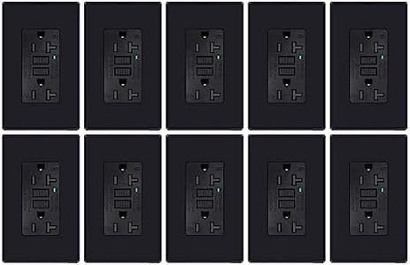 Black GFCI Outlet 20Amp,Greencycle GFCI Outlet,20A/125V Ground Fault Circuit Interrupter with LED Indicator,Weather-Resistant TR Outlet,Wall Plates and Screws Included,ETL Certification,30PK