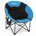 KingCamp Moon Chair Camping Folding Garden Chairs Heavy Duty Padded Camping Chair With Cup Holder and Back Pocket