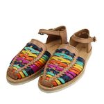 Sandals women Huarache Sandal Colorful Leather Mexican Style Color Colors 3050 Ankle Strap, Colors, 5 UK