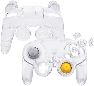 eXtremeRate Clear Faceplate Backplate for Nintendo Gamecube Controller, Custom DIY Replacement Housing Shell Cover with Buttons for Nintendo Gamecube Controller - Controller NOT Included