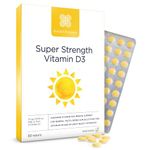 Healthspan Super Strength Vitamin D3 | Immune Health | Bone, Teeth & Muscle Health | Contains 1,000iu of Natural Source Vitamin D3 in Each Tablet | Vegetarian (60 Tablets)