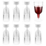 36 Pack Clear Plastic Wine Glasses - 206ml Plastic Wine Glass with Stem - Reusable Wine Cups Perfect for Christmas Parties & Weddings & Poolside & Outdoors & Camping