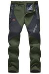 Rdruko Men's Fleece Lined Warm Trousers Thermal Waterproof Windproof Winter Pants for Outdoor Work Camping Hiking Fishing Skiing Army Green 32